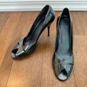 Elegant Black Peep-Toe Heels